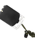 Orienteering Compass With Scale And Mirror High Precision Hiking Navigation Tool, black ABS, scale visible, green lanyard attached.