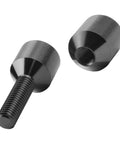 Heavy Duty Aluminum Flange Locating Pin Set Two Hole 1-18 Inch Precision Alignment Knurled Black Pins For Stable Mechanical Assembly Installation - close-up of black knurled aluminum pins.