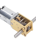 Heavy Hitter Brushed DC Gear Motor Churning Out Steady 34RPM Torque Via Dual Shafts And All Steel Gears Built Rock Solid For Robot Projects And Home Fixes with metal casing and dual shafts.