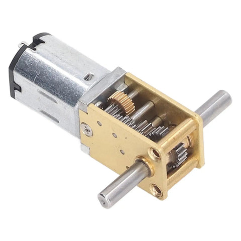 Heavy Hitter Brushed DC Gear Motor Churning Out Steady 34RPM Torque Via Dual Shafts And All Steel Gears Built Rock Solid For Robot Projects And Home Fixes with metal casing and dual shafts.