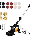 Heavy Duty 4 Head Concrete Floor Grinder With Four Diamond Wheels And Six Speed Controls For Fast Track Polishing and accessories displayed.