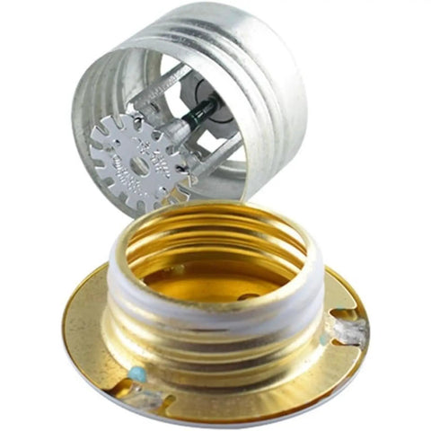 Two Pack Concealed Pendent Fire Sprinkler Heads R1/2 With Slick Flush Ceiling Covers Automatic Activation At 199 Fahrenheit brass and metal parts