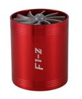 Double Turbine Car Air Intake Fan System For Faster Gas Mileage And Turbo Boost, Red Metal Turbo Charger Style Intake