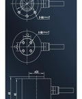 Technical drawing of Torque Sensor Weighing Module For Static Torque Measurement And Wrench Calibration.