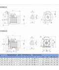 Rock Solid Permanent Magnet Synchronous Motor With 132 Frame Size, Three Phase 380V Drive, 7.5 KW, technical dimensions