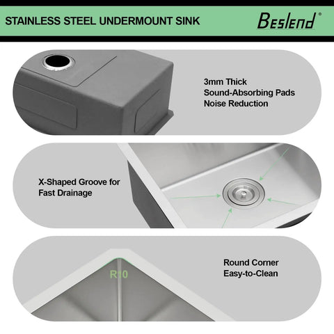 14 Inch Undermount Bar Sink For Kitchen And RV Use, 18 Inch Wide By 9 Inch Deep Single Bowl, 16 Gauge Stainless Steel Small Bar Prep Sink, Durable TRU16 T304 Construction That Resists Corrosion And Dents, 3mm Sound-Absorbing Pads, X-Shaped Groove, Round Corners