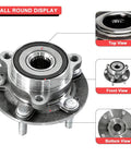 Front Wheel Bearing Hub Assembly Five Lug Fits 2017-2023 Hyundai Elantra And 2017-2020 Hyundai Elantra GT 2017-2022 Kia Niro 2019-2022 Kia Forte 2019-2021 Hyundai Veloster Low Runout Quieter Ride Easy Install top and front view