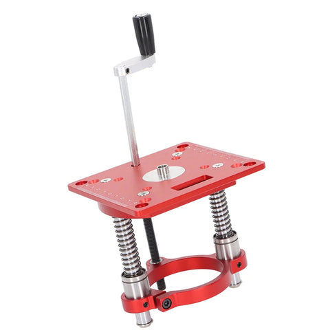 65 Millimeter Aluminum Router Table Lifting System With Anodized Milling Table Lift And Ring Clamping For Engraving Machines And Woodworking Projects In Home Shops And Pro Grade Woodworking Setups, red aluminum lift
