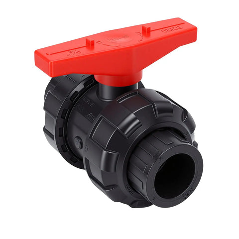 Top Shelf UPVC Union Ball Valve With Double Socket Slip Design For 25mm Pipes Delivers full port zero resistance water flow.
