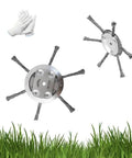 6 Inch Steel Wire Weeding Knife Trimming Head Replacement shown with gloves and grass, for cordless weed wacker and electric weeding machine.