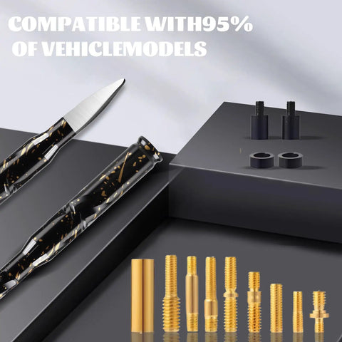 Stubby Bullet Car Antenna With Iridescent Finish 5.5 Inch Beefed Up Truck Antenna For Chevy Silverado GMC Sierra Ford F Series Ram 1500 2500 3500 Jeep Pickups Easy Install Valve Stem Caps Included and assorted installation parts