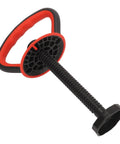 Pro Grade Adjustable Kettlebell Handle With Ergonomic Grip for Weight Plate Training, red and black handle view