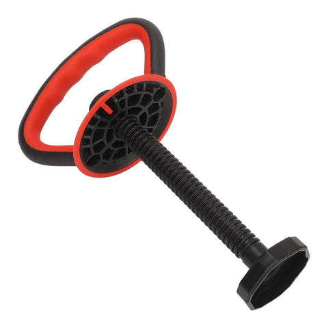 Pro Grade Adjustable Kettlebell Handle With Ergonomic Grip for Weight Plate Training, red and black handle view