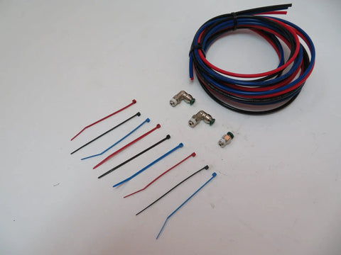 Top Grade USA Assembled Transmission Air Line Kit For Mack Trucks Featuring Three 10 Foot Colored Hoses And Swivel Push In Fittings, coiled tubes