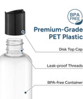 TSA Approved Travel Bottles 3.4 Oz On The Go Friendly 5 Pack Leak Proof Squeezable Clear Plastic Containers With Labels For Shampoo Lotion And Gel