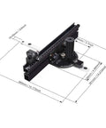 Precision Woodworking Miter Gage With 360Mm Fence And Flip Stop For Bench Saws side view showing measurement details.