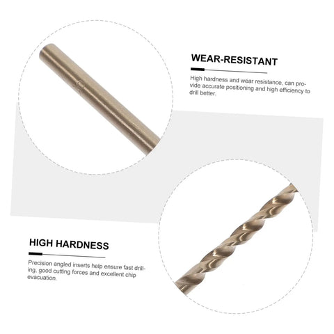 Rock Solid 10 Piece Cobalt High Speed Steel Drill Bit Kit For Stainless Iron Plastic Precision Twisted Design Effortless DIY Drilling And Engineering Projects With Secure Grip And Minimal Wobble close-up of wear-resistant twist bit