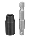 Harfington 4mm Shallow Impact Socket Set With Hex Adapter, Heavy Duty CR-V Steel Tool Kit For Tight Spaces And Deep Fasteners In Your Garage, black socket and silver adapter
