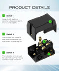 Air Compressor Pressure Switch 90-125 PSI 26A With 1/4 NPT Thread Single Port product details and components close-up