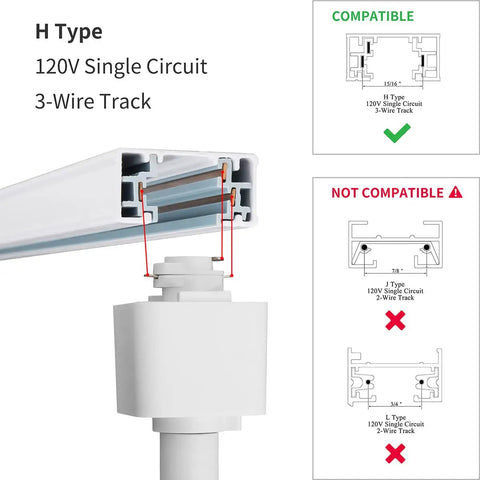H type track lighting head compatibility for Six Pack LED Track Lighting Heads For Single Circuit H Type Rails