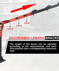 1100Lb Folding Truck Crane With 3500Lb 12V Electric Winch 360 Degree Swivel Painted Steel Jib Infrared Remote Lift For Pickup Trucks Foldable Boom For Easy Loading Of Generators Engines And Tools, adjustable length bracket display in warehouse setting
