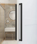 24 Inch Barn Door Push Pull Pro Grade Handle Set In Matte Black Stainless Steel Square Commercial Door Pull installed