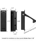 Technical diagram of Pocket Door Pull And Edge Pull Set Matte Black Recessed Flush Handles For Sliding Doors with measurements