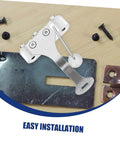 Two Pack Epee Socket Replacement Brackets for Fencing Training Tool with screws on a wooden surface.