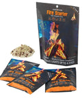 Three Pack Fire Starter For Camping And Emergency Prep with waterproof pouches, long burn time, windproof packaging