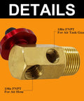 Two Pack Aluminum Air Tank Manifolds With Fill Port And Relief Bypass Safety Valve Knob On And Off Gauge Port And Hose Outlet