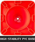Bottom view of 20 Pack 18 Inch Orange Traffic Cones With Reflective Collars And Durable PVC Base Perfect For Construction Sites