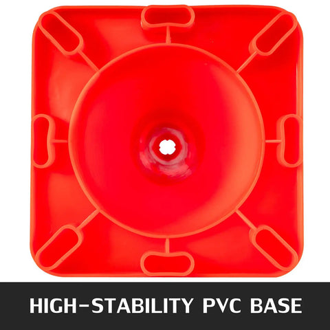 Bottom view of 20 Pack 18 Inch Orange Traffic Cones With Reflective Collars And Durable PVC Base Perfect For Construction Sites