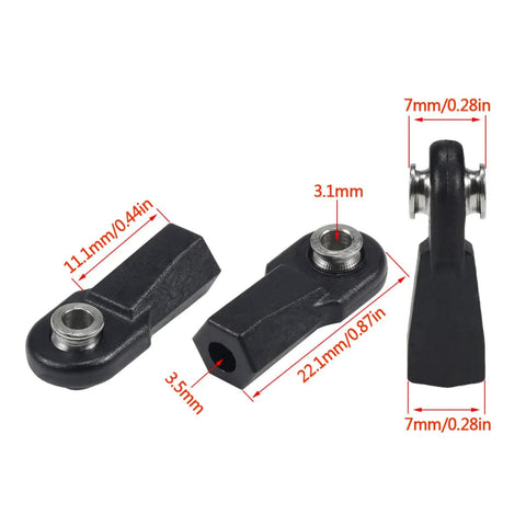 20 Pcs M4 Ball Joint End Rod Ends For One Tenth Scale RC Crawler Cars Upgrade Kit Compatible With TRX4 TRX6 SCX10 D90 TF2 CC01 Gen7 Gen8 Beefed Up Replacement Parts For Smooth Steering Lightweight Fit High Precision Easy Install. Black M4 rod ends with 7mm and 22.1mm measurements