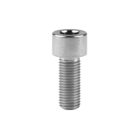 Close-up of a Titanium Cap Allen Socket Head Bolt M10x25mm from a Kit Pack Of 4 for heavy duty gearheads, 6Al4V Titanium Grade 5 DIN 912.