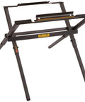 Heavy Duty Table Saw Stand For Jobsite With Folding Flat Design That Fits 10 Inch Compact Saws Rugged Tube Steel Construction For Maximum Strength Secure Mounting Holes To Fasten Your Saw Easy Transport And Storage showing folded design