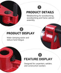 Heavy Duty Half Inch Woodworking Pipe Clamps With Rubber Protection Sleeve Quick Grip Vise For Frame Assembly, close-up details.