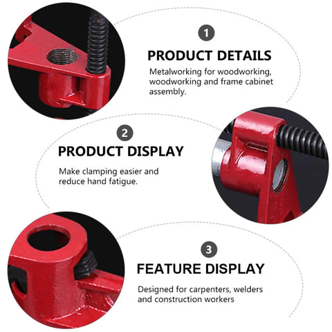 Heavy Duty Half Inch Woodworking Pipe Clamps With Rubber Protection Sleeve Quick Grip Vise For Frame Assembly, close-up details.