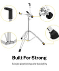 Ultimate Tall Snare Drum Stand With Stick Holder For Kids And Adults Adjustable Height From 26 To 40 Inches showcases solid construction and secure positioning.