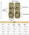 1 Pair Old School Retro Vintage Door Handle Drawer Pull Set With Lock For Cabinets Drawers Wardrobes Antique Brass Hardware 12 Cm Easy To Install Cupboard Knobs For Furniture Makeover, showing dimensions chart and brass handles with ring pulls for size 12cm and 24cm.
