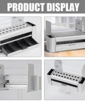 Product display of Badass Portable Desktop Tool Organizer Rack W Drawer Screwdriver Storage Holder For Garage Office Silver.