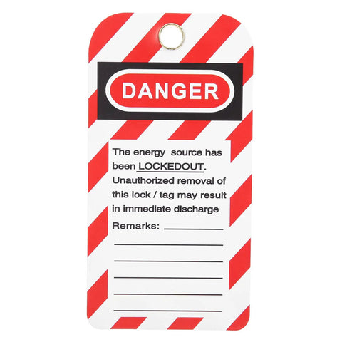 Heavy Duty Lockout Tagout Tags 10 Pack Built Tough For Real Job Sites Danger Do Not Operate Industrial Warning Tags printed with clear instructions.