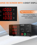 Beefy Benchtop DC Power Supply 100V 10A 1000W With Encoder Adjustable Knob shown with digital 4-digit display and buttons.