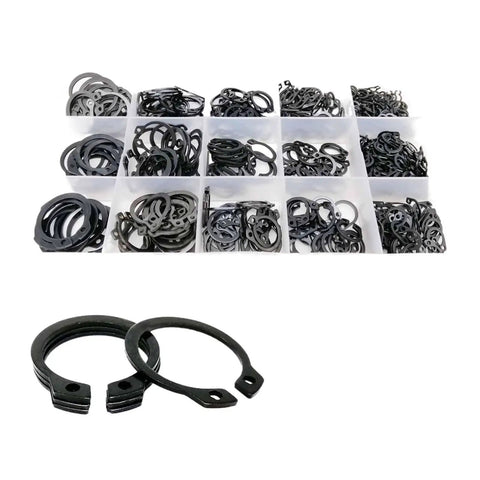 Pro Grade Heavy Duty Snap Ring Kit 500 To 900 Pieces, M5 Through M20 External Circlips, C Type Retaining Rings, Stainless Steel 65Mn