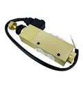 5-Port Directional Control Valve With 30mm Solenoid And Manual Override, brass and steel body, suitable for heavy-duty use.