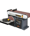 Rugged Belt And Disc Sander Combo For Woodworking With 4 By 36 Inch Belt And 6 Inch Disc Tilt Tables From Zero To Ninety Degrees And Zero To Forty Five Heavy Duty Miter Gauge Dust Port For Finishing And Shaping