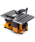 Slick Mini Electric Table Saw With Four Inch Blade And Sixty Watt Motor Rock Solid Benchtop Circular Station for hobby crafts