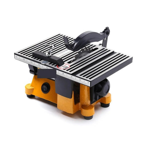 Slick Mini Electric Table Saw With Four Inch Blade And Sixty Watt Motor Rock Solid Benchtop Circular Station for hobby crafts
