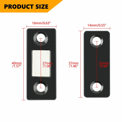 Ultra Thin Stainless Steel Magnetic Cabinet Catch 4 Pack With Adhesive Mount For Doors Drawers And Closets Matte Black Finish