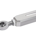 Rear Upper Radius Rod Arms For Polaris RZR XP 1000 RS1 And Turbo 2014 To 2023 With High Ground Clearance Aluminum Alloy Construction Oil Coated Silvery Finish Durable Off Road Upgrade close-up rod end
