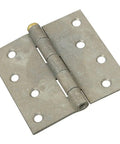 Heavy Duty Galvanized Wide Hinge Featuring Removable Pin Lets You Swap Doors In A Snap Cold Rolled Steel Five Knuckle Full Mortise Design For Indoor Outdoor Use close-up view of galvanized steel hinge with removable pin